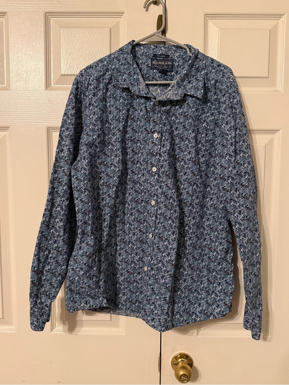 American Rag Blue Floral Button-Down Shirt